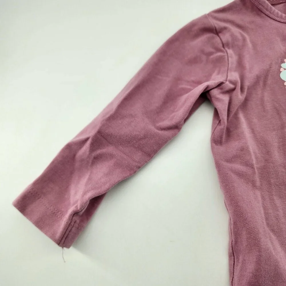 Ruffle Butts Baby Girls Long Sleeve Tee Shirt Top‎ Pink 